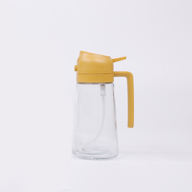 2-in-1 Glass Oil & Soy Sauce Dispenser Bottle with Spray Nozzle