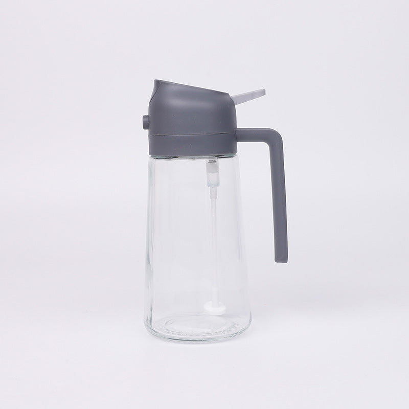 2-in-1 Glass Oil & Soy Sauce Dispenser Bottle with Spray Nozzle
