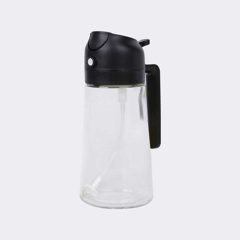 2-in-1 Glass Oil & Soy Sauce Dispenser Bottle with Spray Nozzle