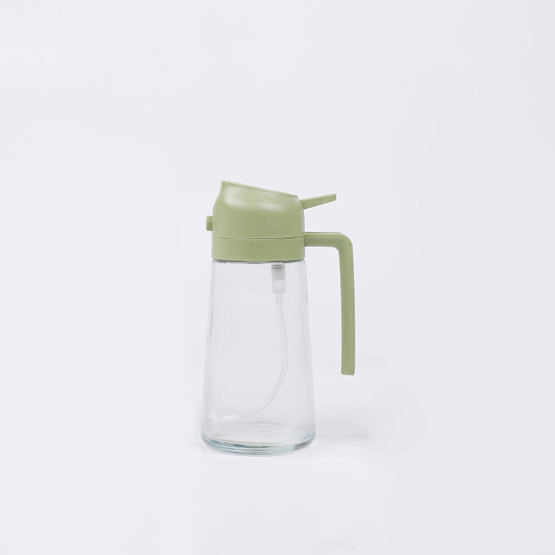 2-in-1 Glass Oil & Soy Sauce Dispenser Bottle with Spray Nozzle